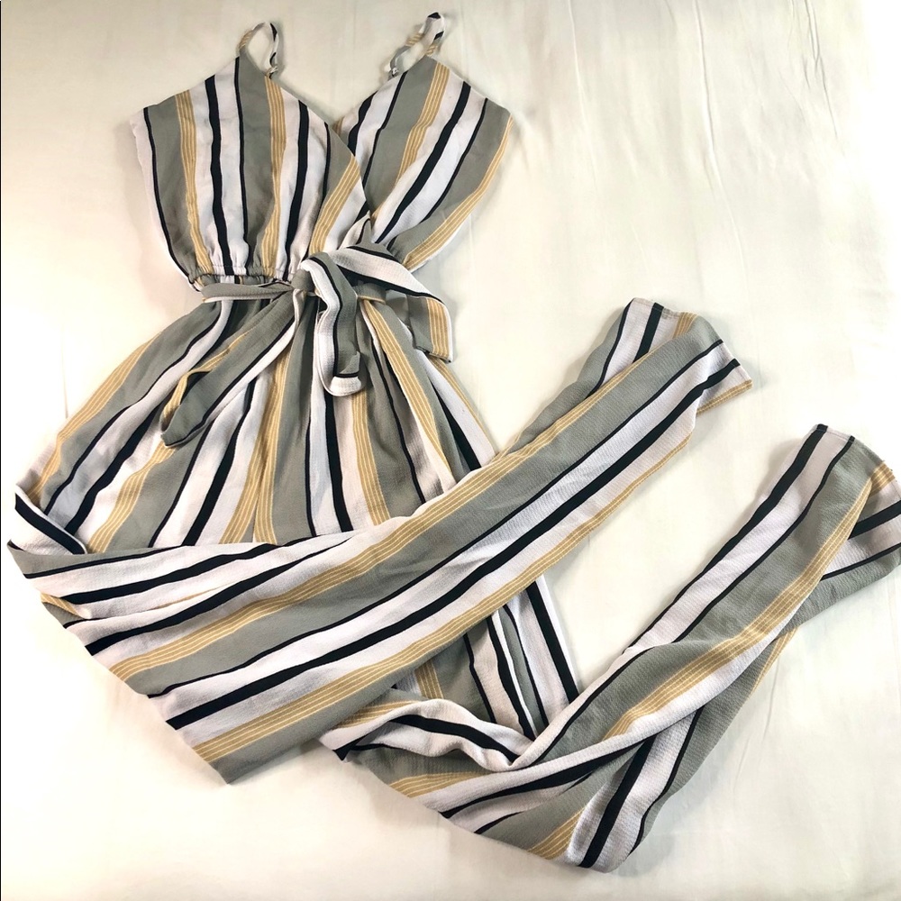 J For Justify Striped Flowy Jumpsuit